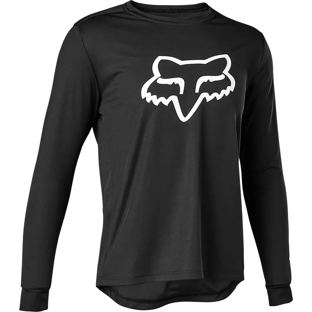 Long-Sleeve-Windproof-Fox Racing Ranger Long Sleeve MTB Jersey - Youth - Black