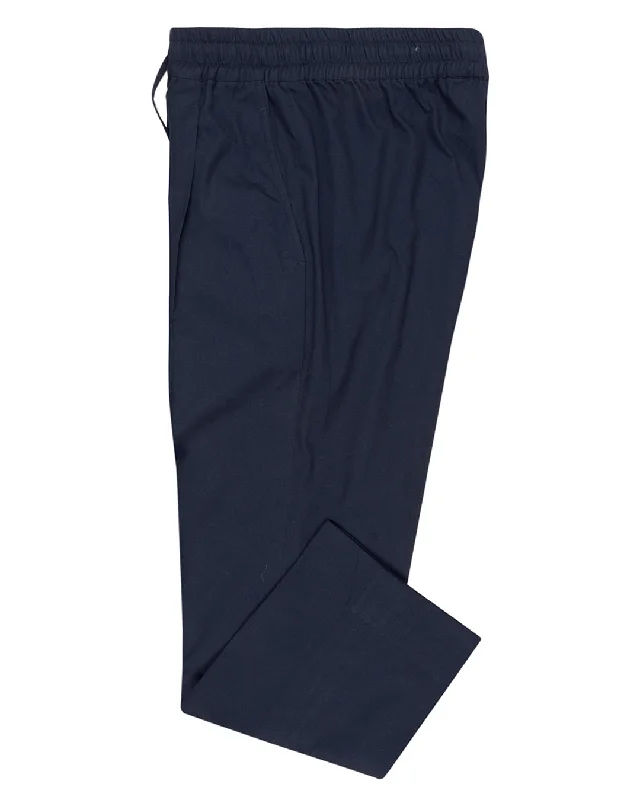 Pants-Loose-Fit-Navy Soft Twill Drawstring Pants