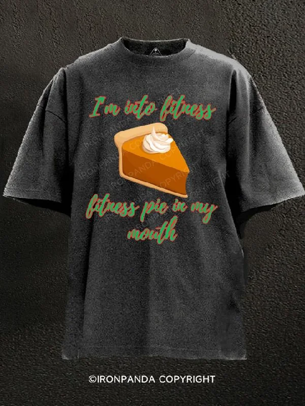 T-Shirt-Slim-Fit-i'm into fitness, fitness pie in my mouth Washed Gym Shirt