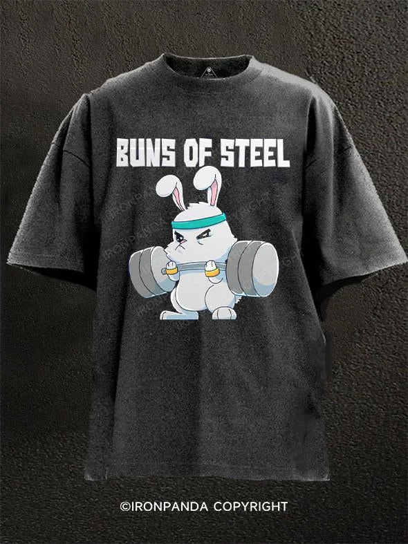 T-Shirt-Organic-BUNS OF STEEL Washed Gym Shirt