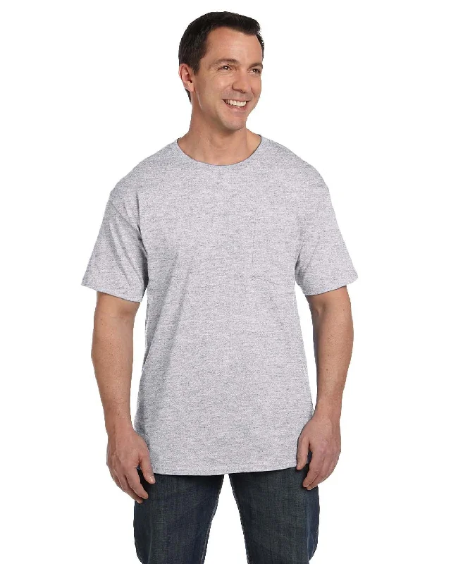 T-Shirt-Long-Sleeve-Hanes 5190P Adult Beefy-T with Pocket