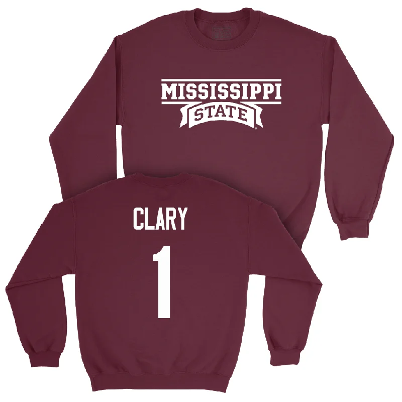 Long-Sleeve-Couple-Maroon Men's Basketball Team Crew  - Kanye Clary