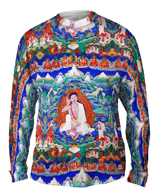 Long-Sleeve-Cropped-"Bhutanese painted thanka of Milarepa"