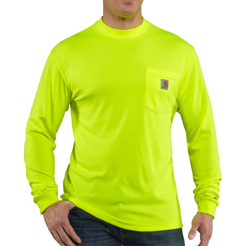 Long-Sleeve-Camping-Carhartt Men's Force Color Enhanced Hi-Vis Long Sleeve T-Shirt