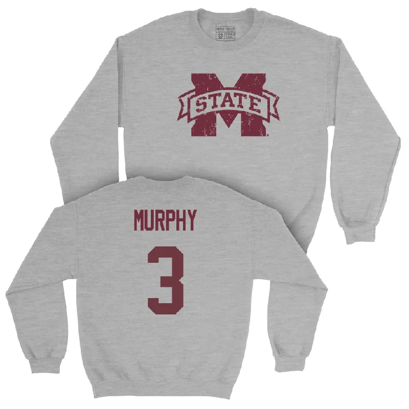 Long-Sleeve-Casual-Sport Grey Men's Basketball Classic Crew  - KeShawn Murphy