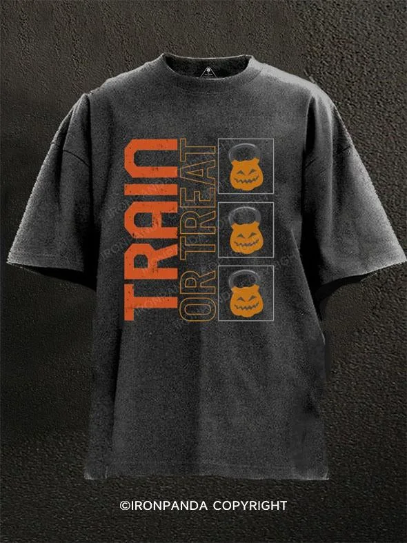 T-Shirt-Camping-Train Or Treat Washed Gym Shirt