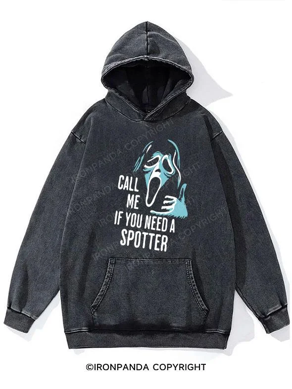 Hoodie-Biker-call me if you need a spotter Washed Gym Hoodie