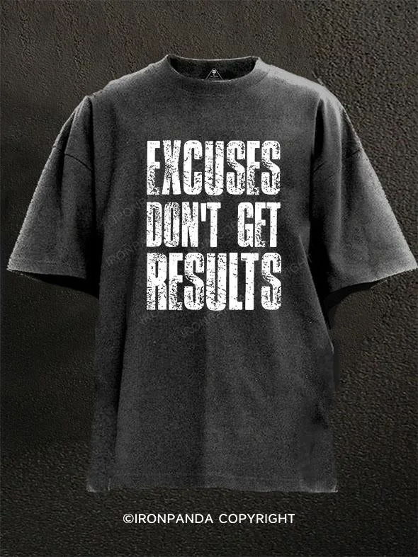 T-Shirt-Personalized-Excuse Don't Get Results Washed Gym Shirt