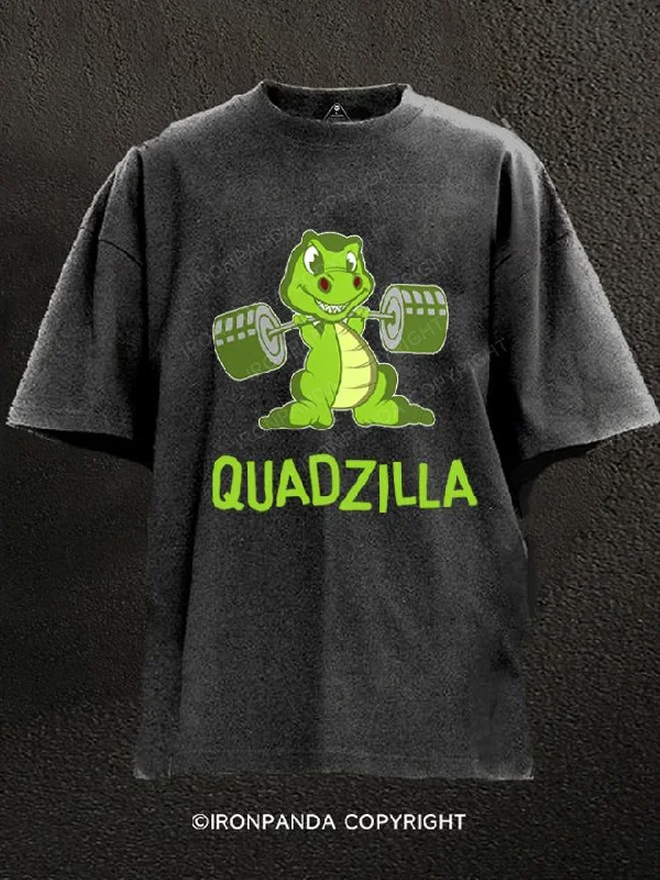 T-Shirt-School-QUADZILLA Training Muscles Washed Gym Shirt