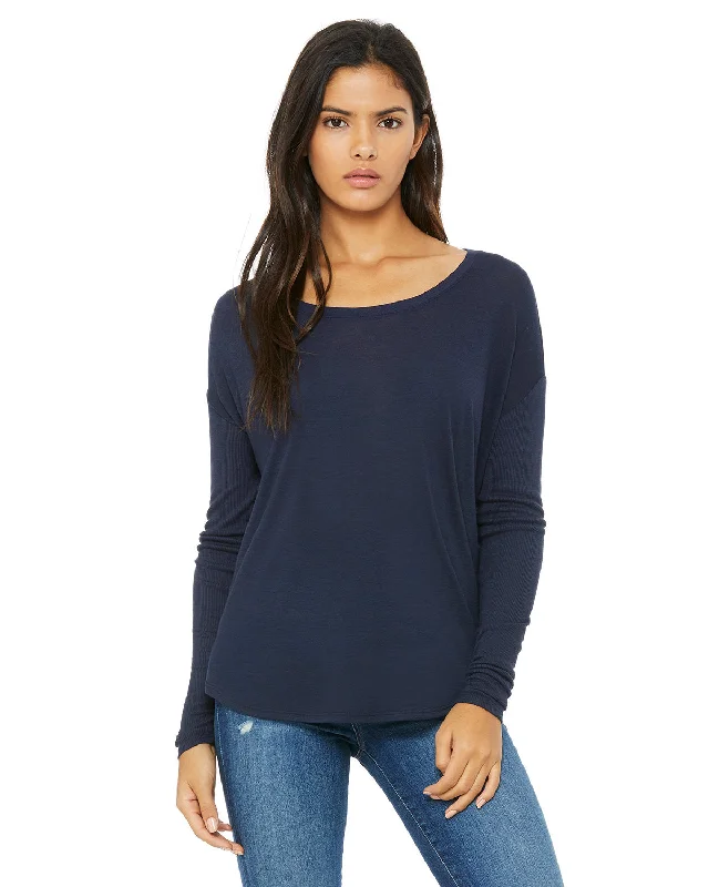 T-Shirt-Minimalist-Bella + Canvas 8852 Ladies' Flowy Long-Sleeve T-Shirt with 2x1 Sleeves